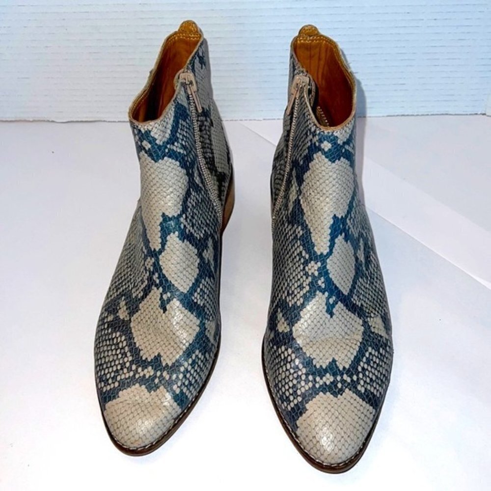 Lucky Brand Letrica Leather Snake Print Ankle Bootie Women Size 8 M NEW